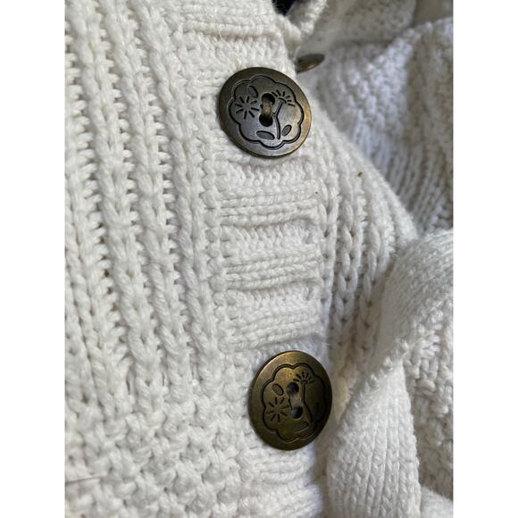 Cynthia Rowley Cozy Crochet Knit Winter White Hooded Sweater Toddler 24 Months - Picture 7 of 7